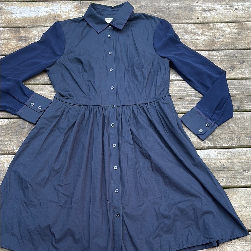 Pink Tartan navy blue shirt dress size 10